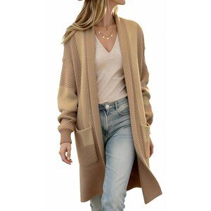 Chunky Knit Cardigan Oversized Open Front Long Sweater Y2K Chic Cozy